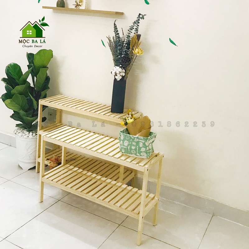 KỆ GIÀY DÉP - KỆ ĐA NĂNG DÀI 80cm Bằng Gỗ Thông Cao Cấp