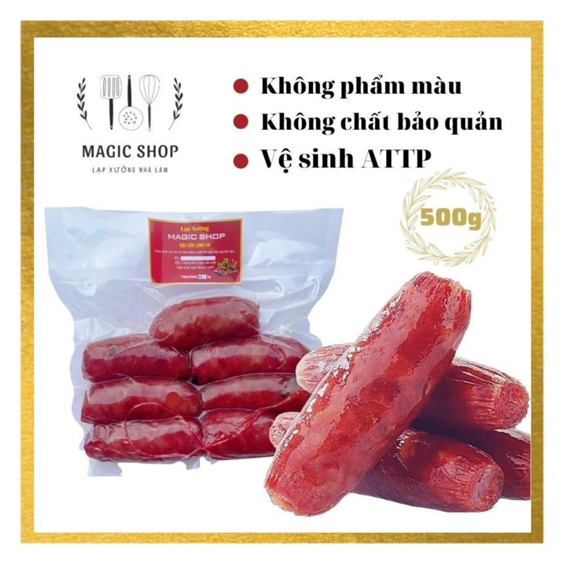 Lạp xưởng tươi Magic 500g đồ ăn vặt nhà làm nạc thịt heo lạp sườn tây bắc mai quế lộ