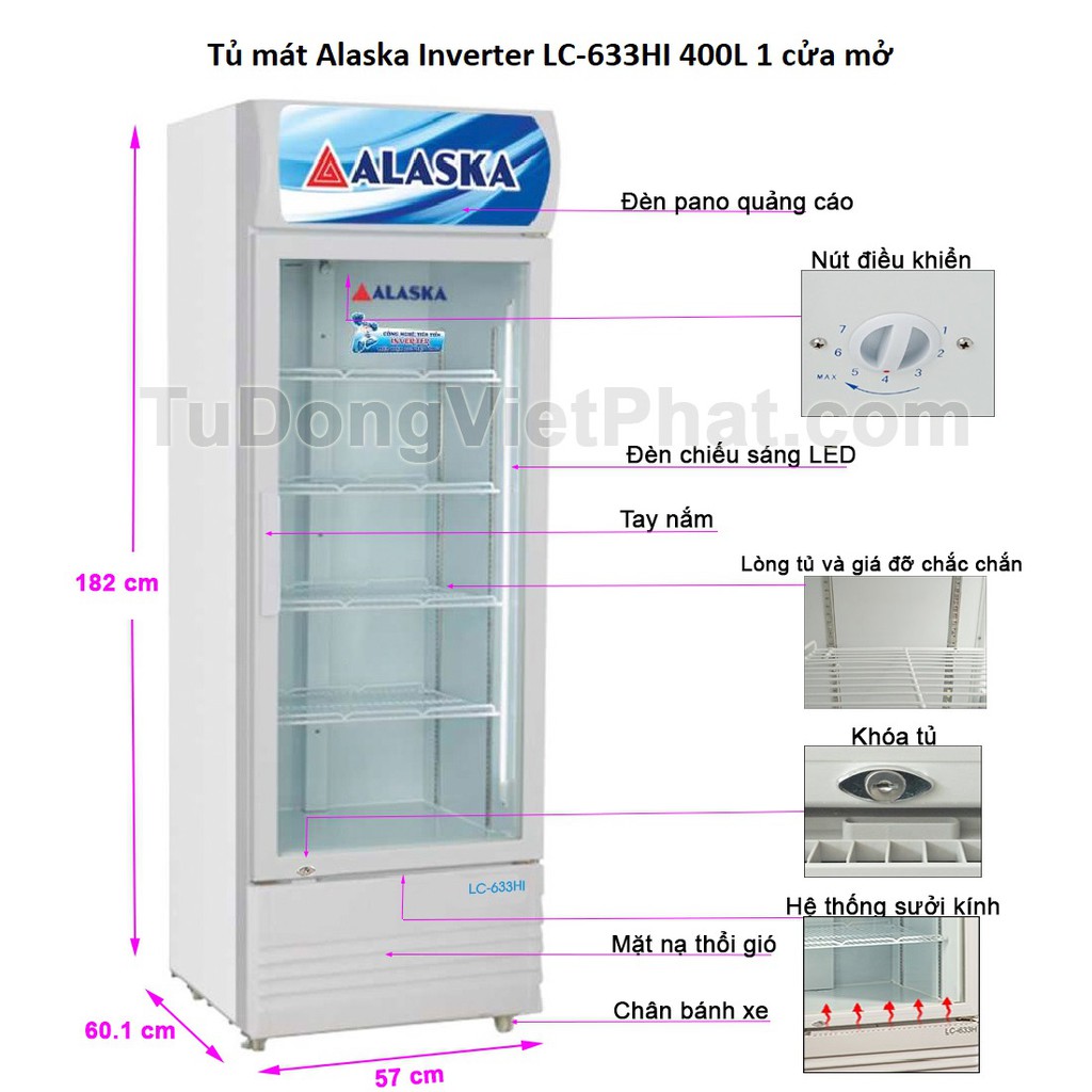 Tủ Mát Inverter Alaska 342 Lít LC-633HI (Miễn phí giao tại HCM-ngoài tỉnh liên hệ shop)