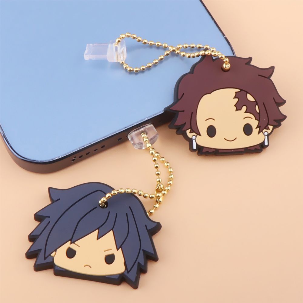 Phích cắm cổng sạc usb chống bụi hình Demon slayer dành cho điện thoại thông minh