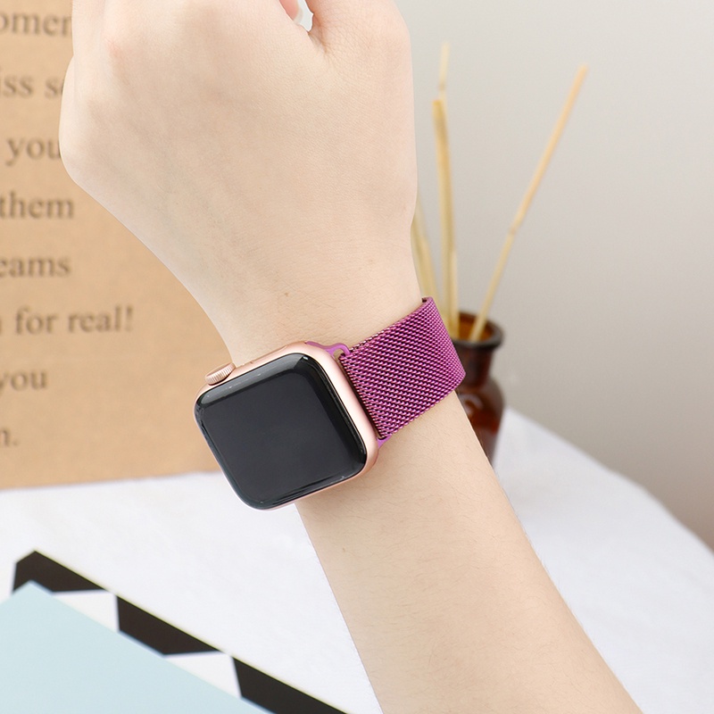 Dây Đeo Inox Màu Gradient 41mm 45mm Cho Apple iwatch 7 6 5 4 3 2 SE
