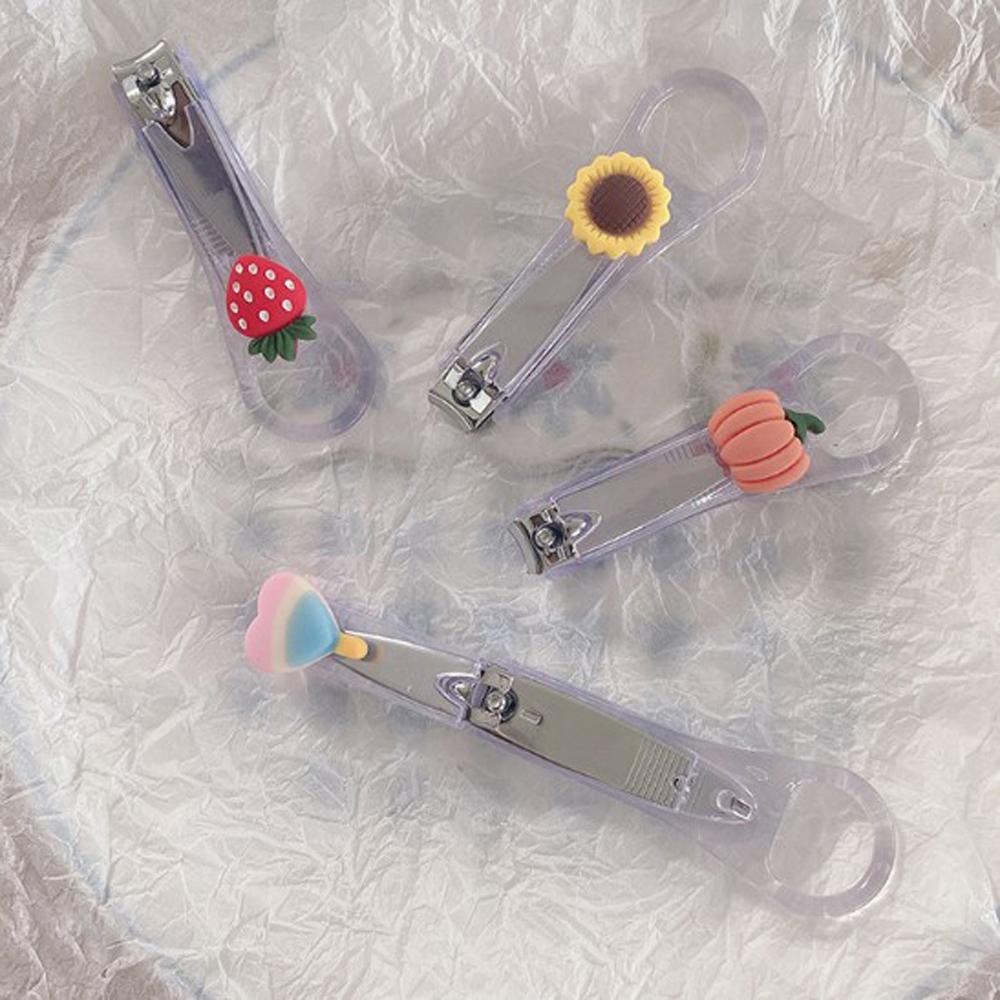 Kềm Cắt Móng Tay Mini Trong Suốt Họa Tiết Hoa Trái Cây Hoạt Hình Sáng Tạo Cho Nữ