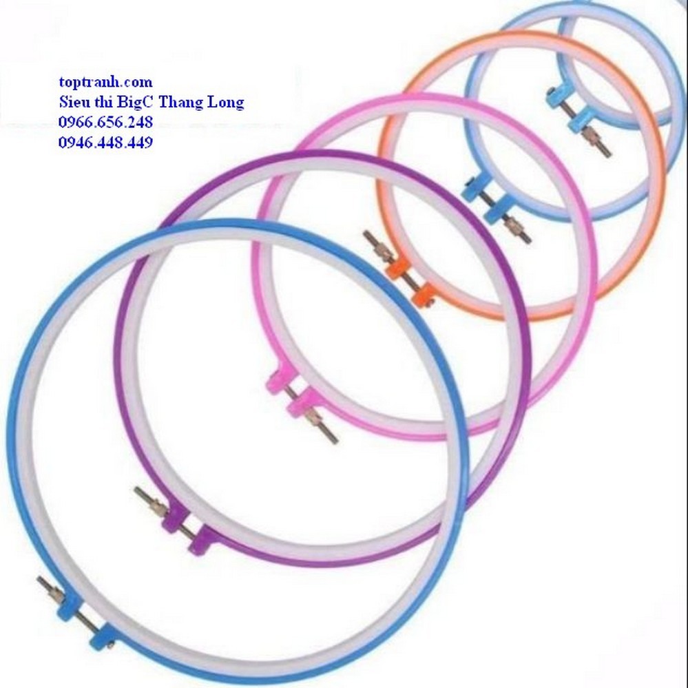 Khung thêu tranh chữ thập hình tròn đường kính 25 cm