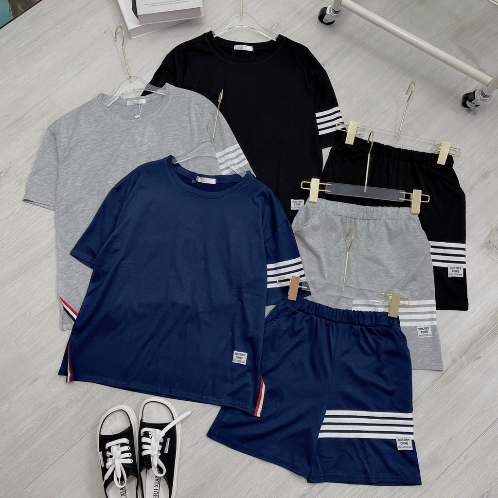 Set bộ thể thao Thom - Hàng có sẵn - Xưởng may Lộc Vân - V18