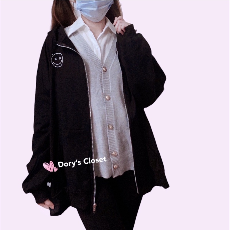 [Có sẵn] Áo khoác hoodie mỏng dáng rộng style Hàn cá tính nhà Dory