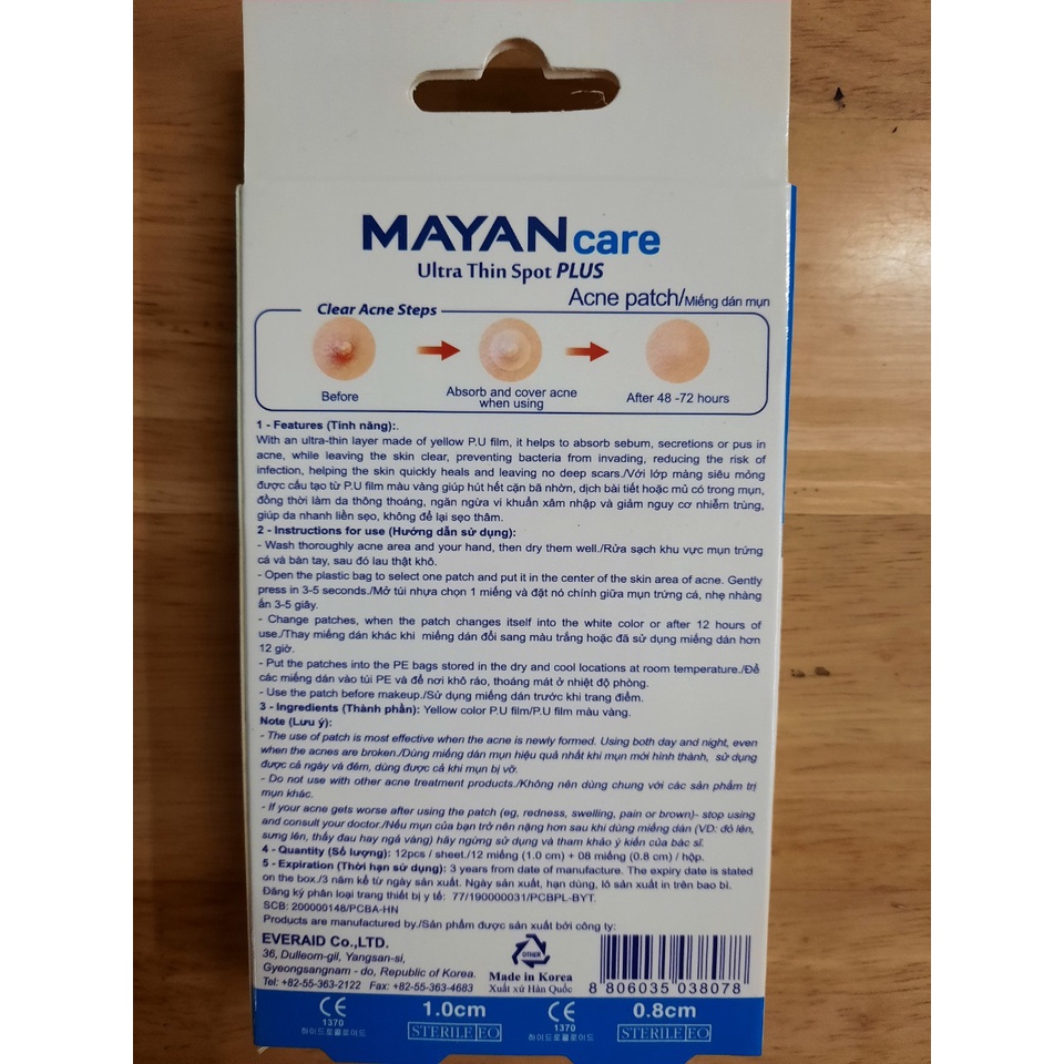 Miếng Dán Mụn Mayan Chính Hãng 0,8cm và 1cm