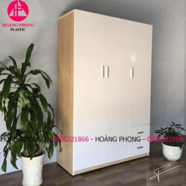 ( HÀNG CHUẨN ) Tủ quần áo chuẩn nhựa đài loan 3 cánh vân gỗ ngang 1m22 cao 1m85 miễn phí giao hàng | BigBuy360 - bigbuy360.vn