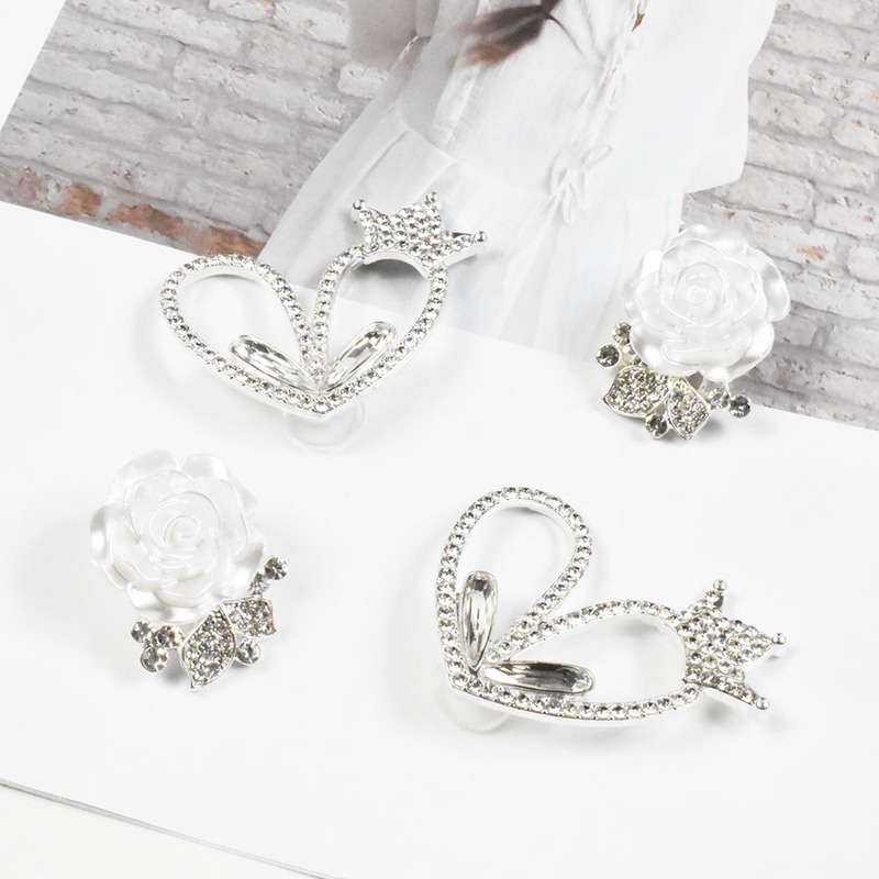 Bộ Phụ Kiện Khóa Giày Crocs Đính Đá Màu Kẹo Ngọt Tiện Dụng DIY