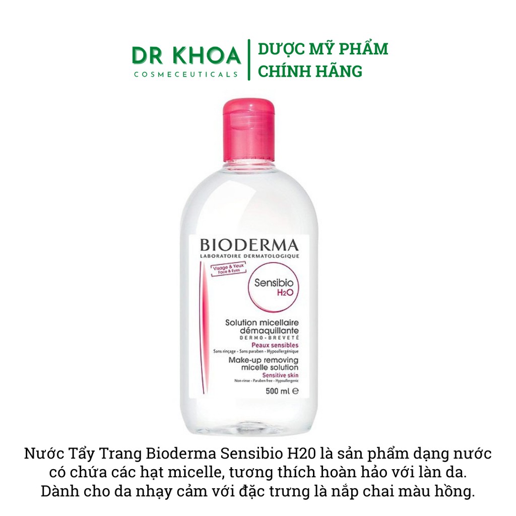 [CHÍNH HÃNG GIÁ SỈ FREESHIP] Nước Tẩy Trang  Bioderma Dành Cho Da Nhạy Cảm Sensibio H20 500ml