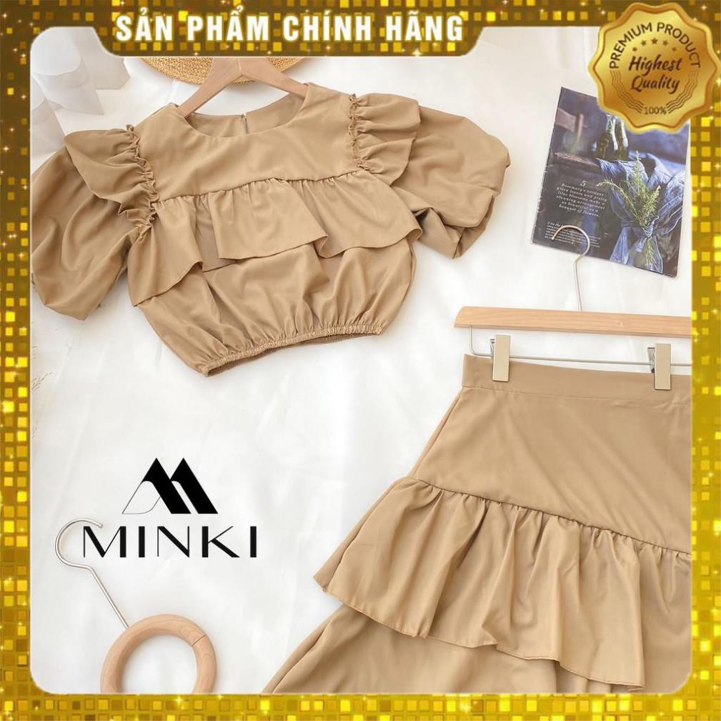 [MÃ XIA FREEHIP] SET ÁO TẦNG CHÂN VÁY XÉO - Chất liệu Kaki Cotton nhập khẩu - Hai màu Nâu tây/ Trắng - [THIẾT KẾ] | BigBuy360 - bigbuy360.vn