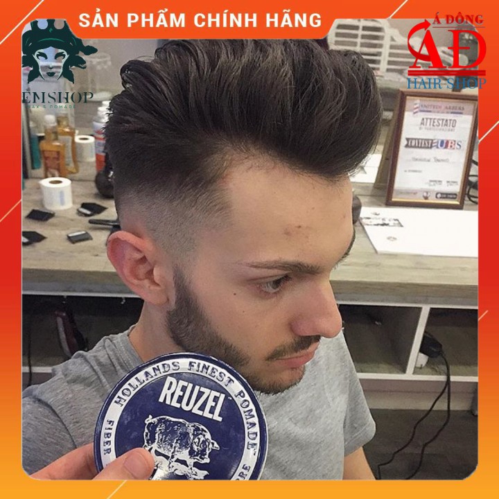 Sáp tạo kiểu tóc Reuzel Fiber Pomade giữ nếp cứng độ bóng mờ (Sáp con heo) (USA)