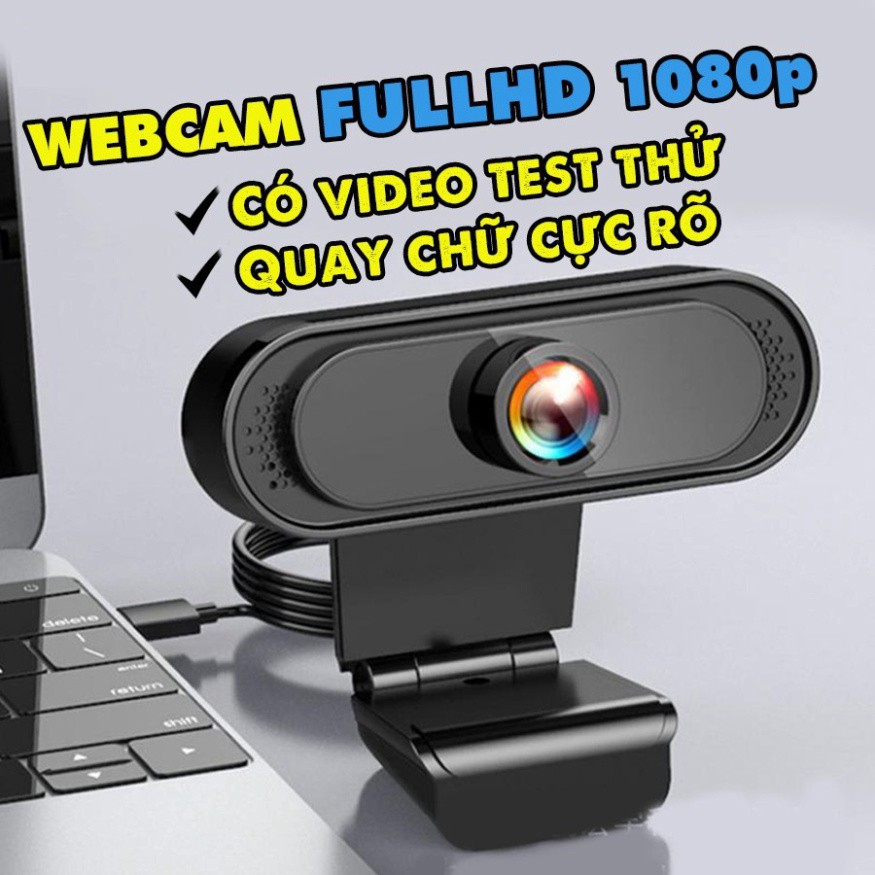 ☘️[QUAY CHỮ CỰC RÕ] Webcam máy tính FullHD 1080p Có Mic Thu âm rõ nét - Thu hình cho máy tính, pc, TV, để bàn - Rõ nét