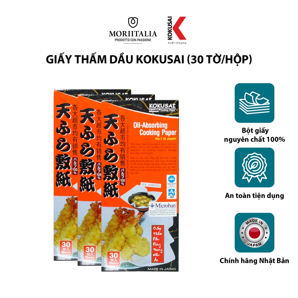 Giấy thấm dầu Kokusai tiện lợi Moriitalia GTDD09000338