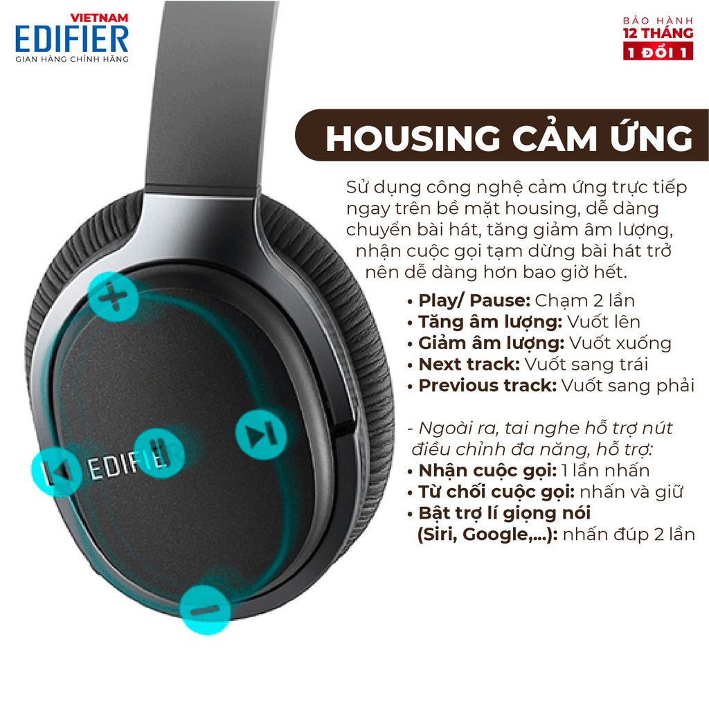 Tai nghe Bluetooth EDIFIER W860NB 45 giờ phát nhạc liên tục Chống ồn Hàng phân phối chính hãng Bảo hành 12 tháng 1 đổi 1 | BigBuy360 - bigbuy360.vn