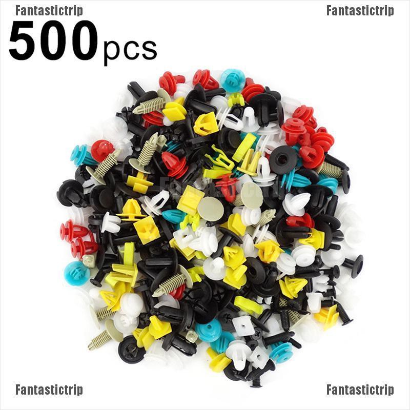 Bộ 500 đinh tán nhựa gắn cửa xe ô tô với nhiều màu sắc đa dạng