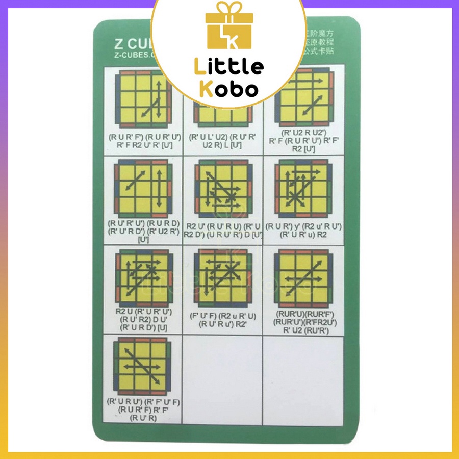 Bộ Card Công Thức CFOP Giải Rubik Tốc Độ Cao Công Thức F2L OLL PLL