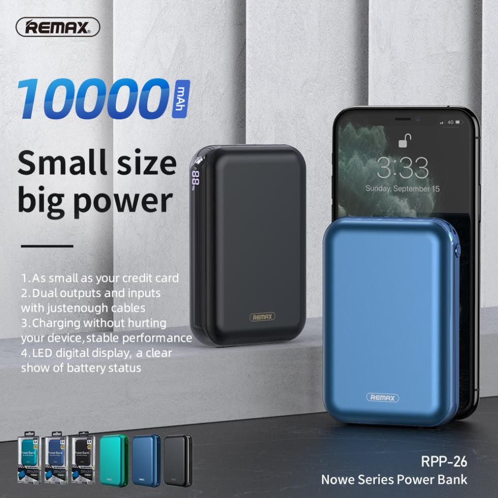 Sạc Dự Phòng,Cục Sạc Dự Phòng Remax RPP-26 10.000mAh NGỌC ANH MOBILE