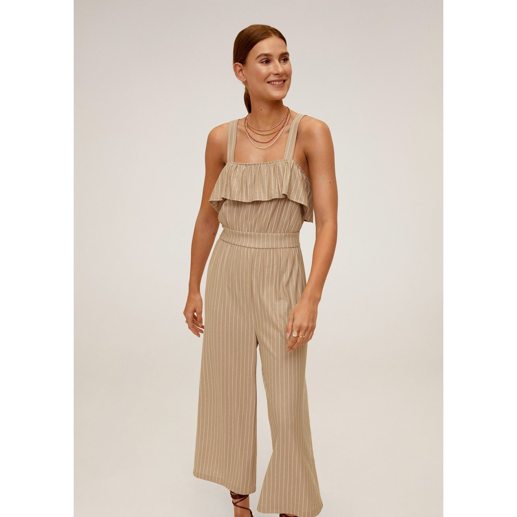 Jumpsuit áo liền quần hai dây màu be nâu MNG 67019404 SIZE XS