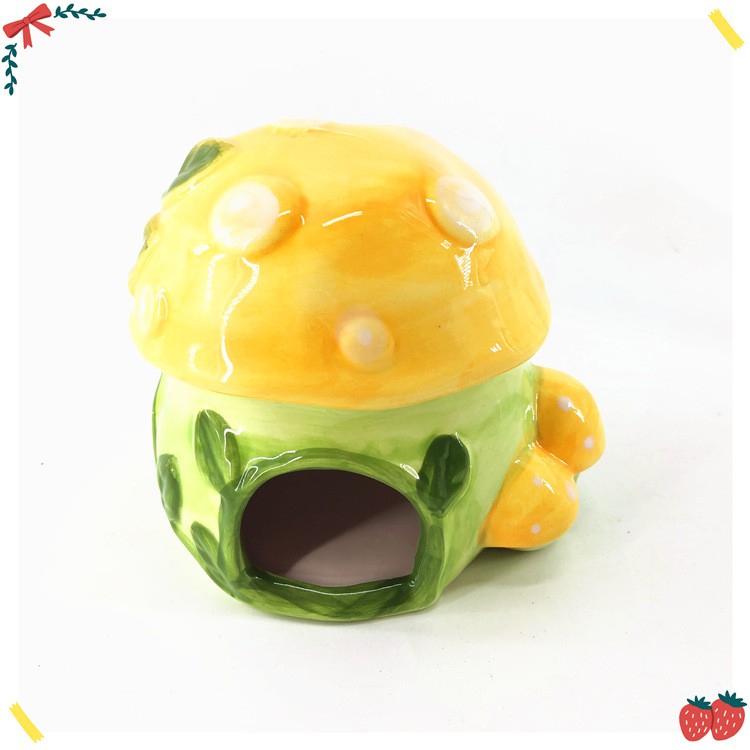 [ TẶNG BÁNH CHÂN CÚN ] nhà sứ nấm 3 màu cho hamster