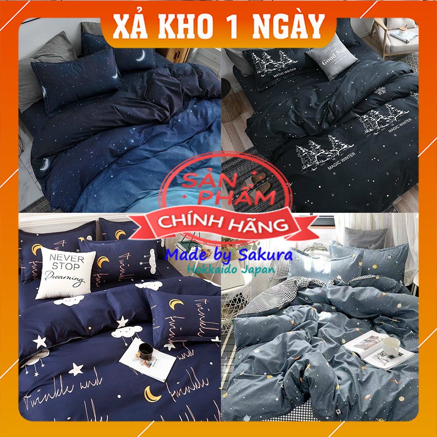 [FREE SHIP] Chăn Ga và Gối Cotton Poly Dream Night phân phối chính hãng Sakura JP