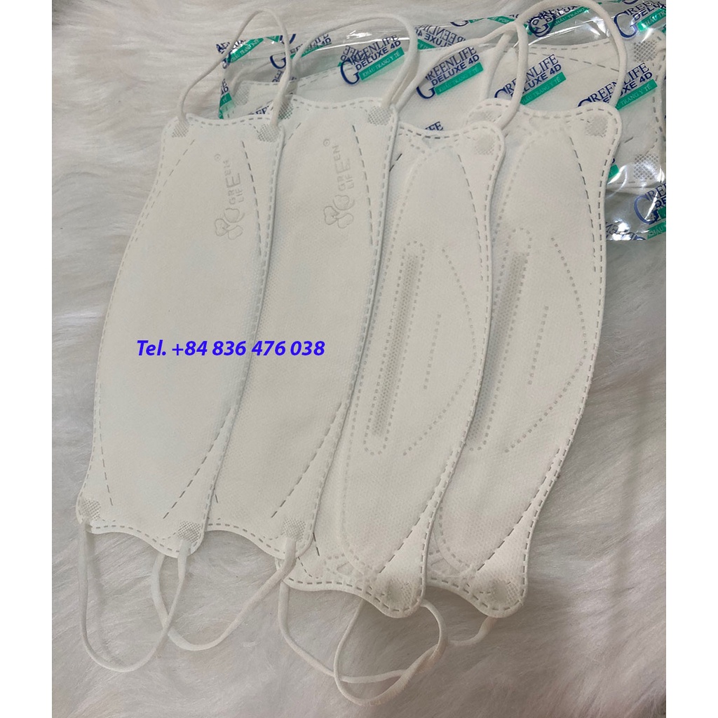 Khẩu trang y tế 4 lớp KF94 kháng khuẩn cao cấp - 4D GREEN LIFE đủ các màu trắng, xám, xanh, hồng, đen, vàng