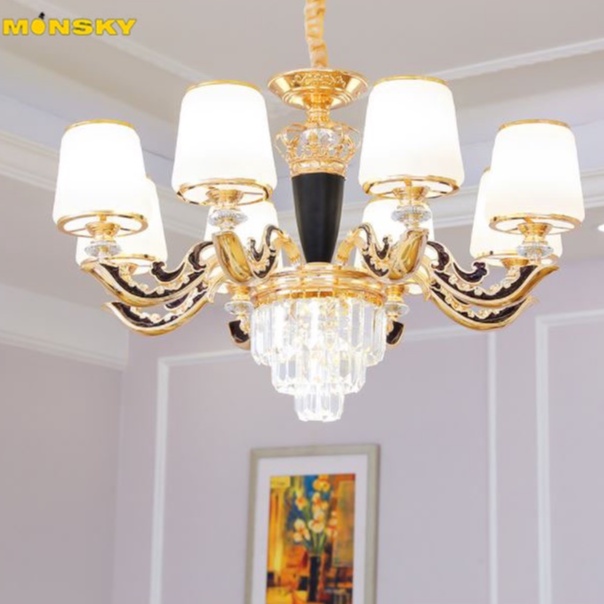 Đèn chùm MONSKY AINOS 8 tay hiện đại trang trí nội thất cao cấp - kèm bóng LED chuyên dụng.