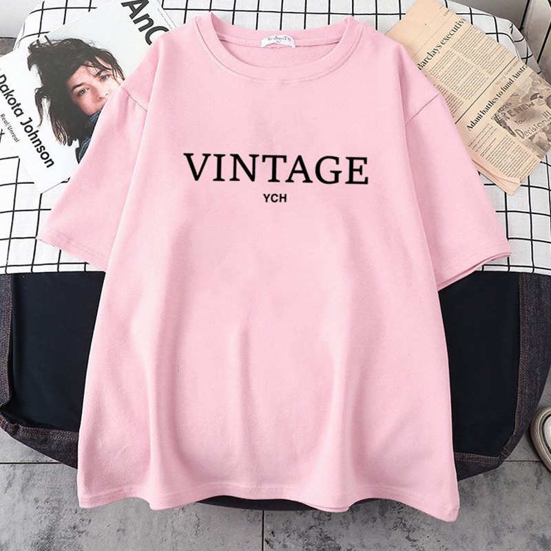 Áo Thun Nữ Unisex Tay Lỡ In Chữ VINTAGE YCH DLX