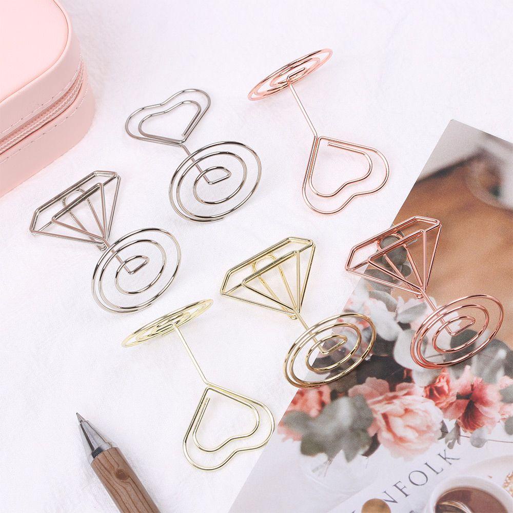 LAKAMIER 1 / 5 Kẹp Giấy Kim Loại Hình Trái Tim
