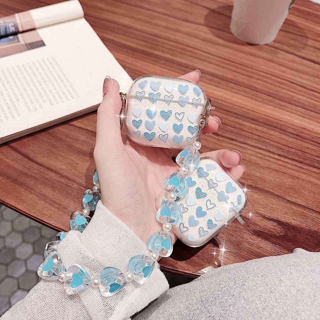 Vỏ Bảo Vệ Hộp Sạc Tai Nghe AirPods3 AirPods3 Họa Tiết Trái Tim Lấp Lánh Dễ Thương 2021 Thời Trang Ốp