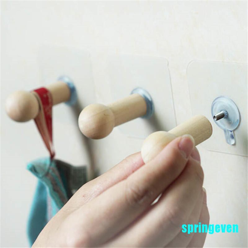 Móc Gỗ Gắn Tường Tự Dính Treo Khăn / Chìa Khóa Tiện Dụng