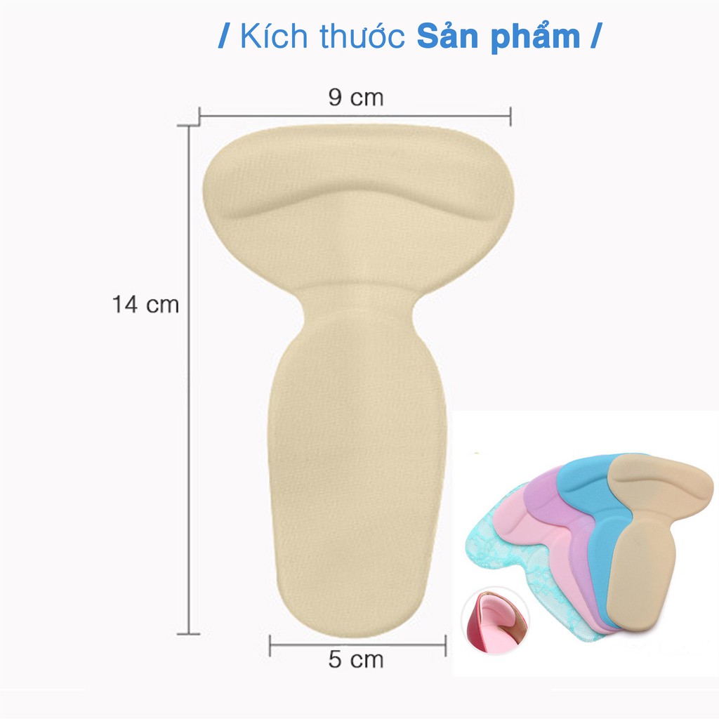 2 Miếng Lót Giày Giảm Size Chống Rộng 1/2 Bàn Chân,Chống Trầy Gót Chân