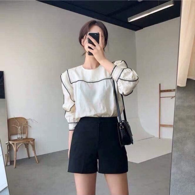 Áo đũi viền màu Be