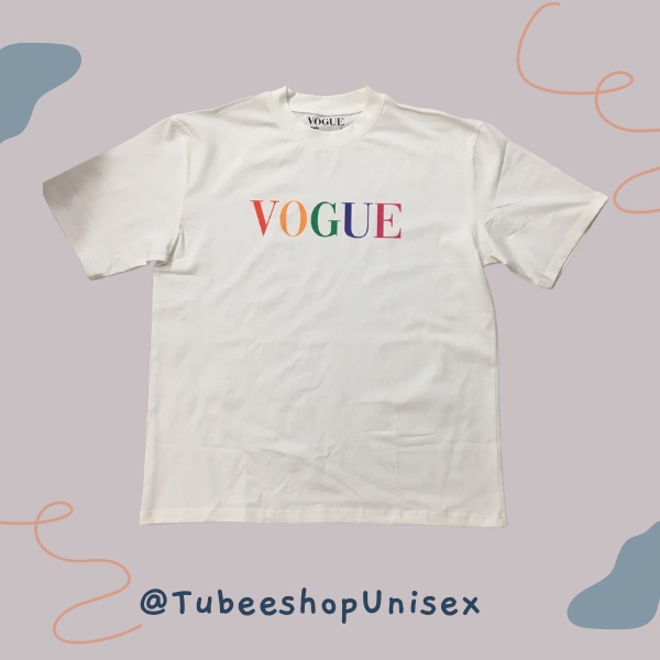 Áo thun Unisex Vogue chữ nhiều màu nam nữ