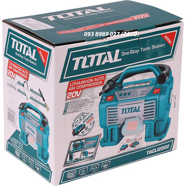 MÁY BƠM HƠI TỰ ĐỘNG DÙNG PIN TOTAL 20V TACLI2002 ( không kèm pin và sạc )