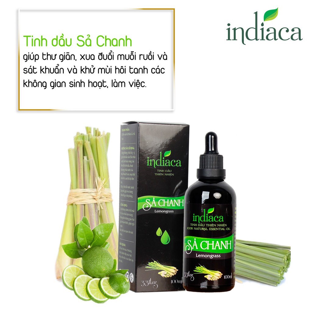 TINH DẦU INDIACA SẢ CHANH
