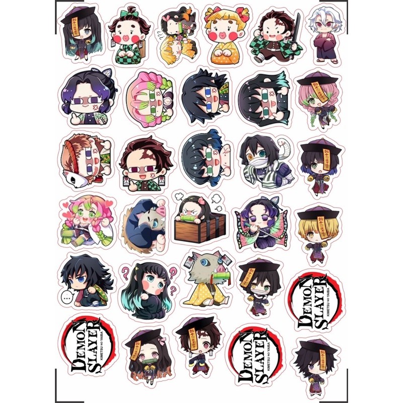 30-60 Sticker dán kimetsu no yaiba / hình dán decal kimetsu no yaiba