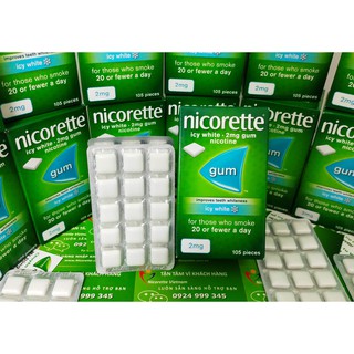 Kẹo cai thuốc siêu hiệu quả Mỹ Nicorette 2mg bạc hà icy Sảng Khoái hộp 105 viên