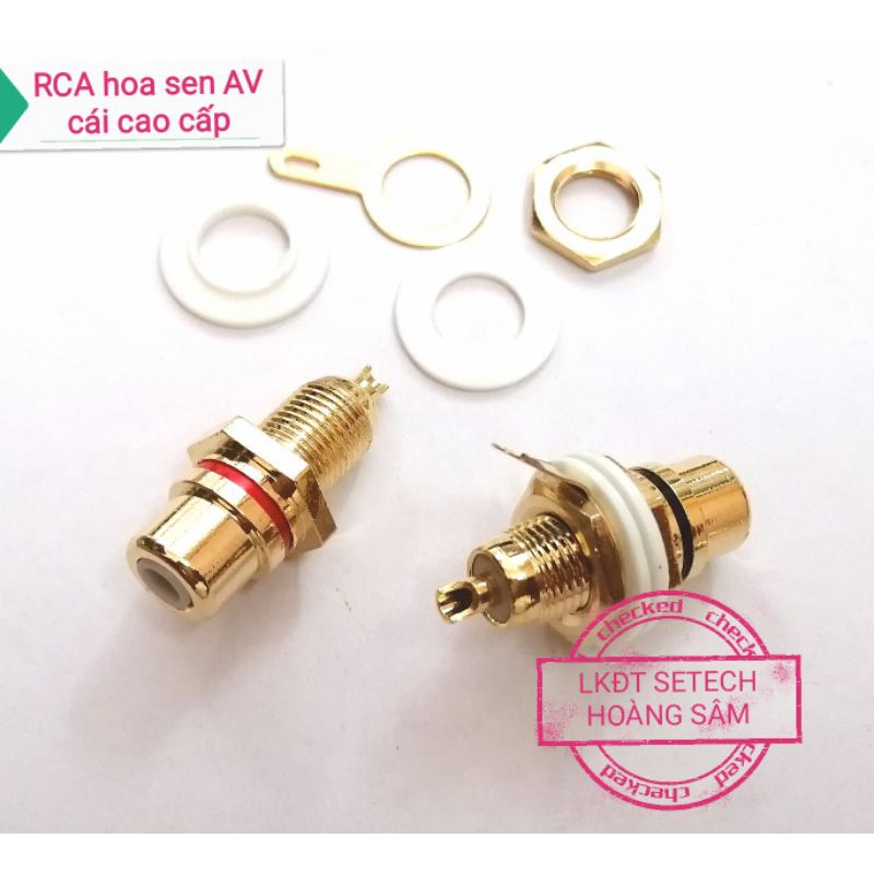 1 chiếc Jack cái RCA rắc hoa sen có ốc đệm bắt vỏ hộp cao cấp