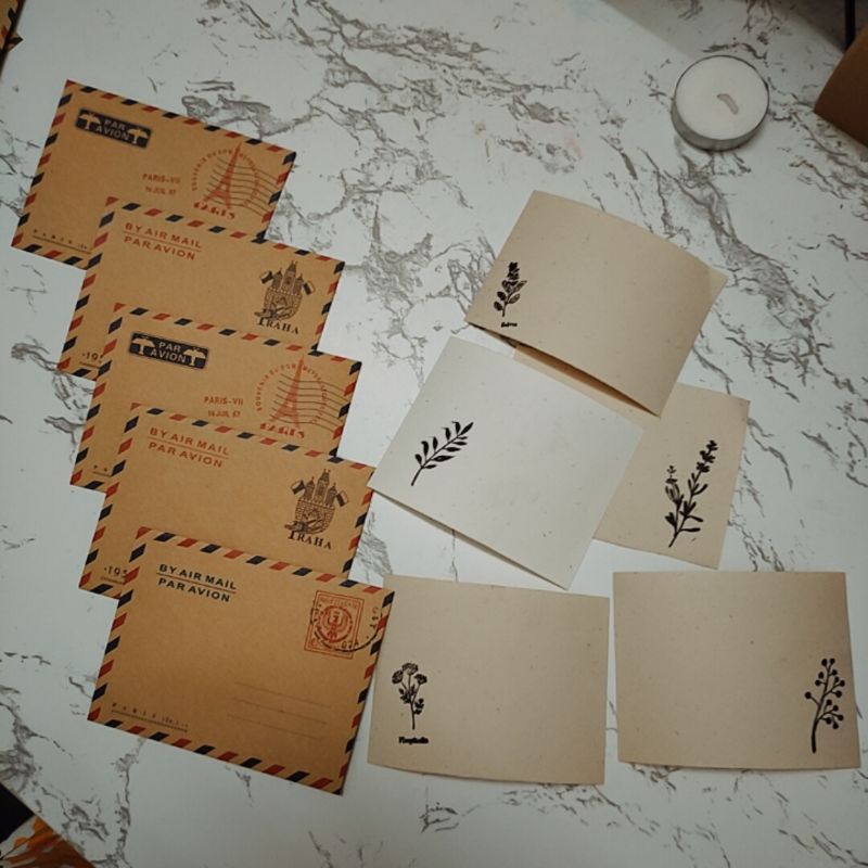 Bộ 5 chiếc thư mini cổ điển vintage