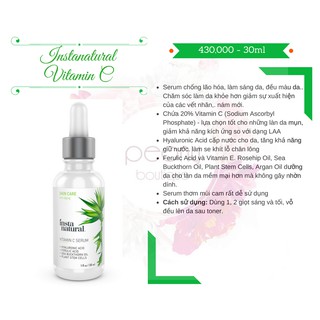 Serum cung cấp vitamin C Insta Naturals 20% C