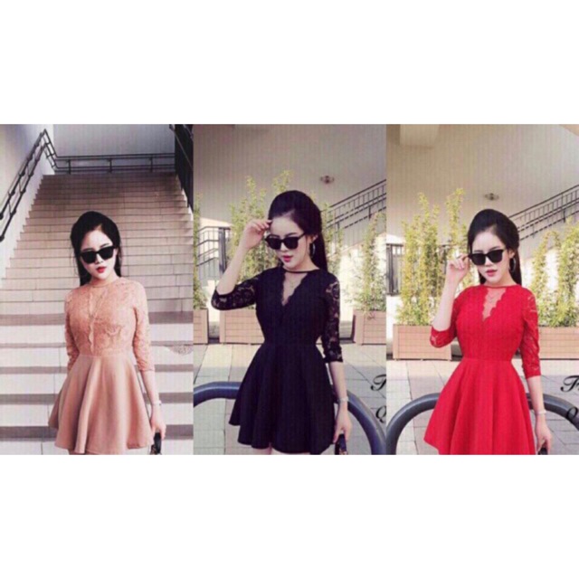 Đầm đi tiệc big size cổ tim