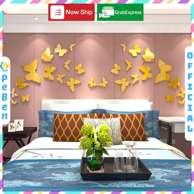 Tranh Mica Đàn bướm xuân Trang trí phòng khách, cửa hàng, phòng ngủ Nhiều Size - EPeBen