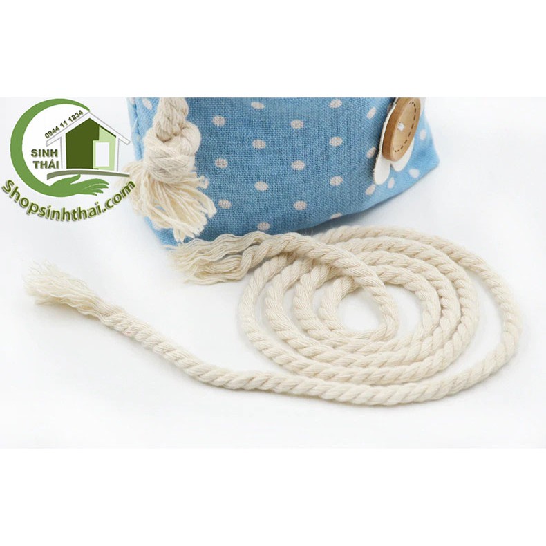 Dây thừng mềm màu trắng - dây thừng se Macrame cotton - dây lớn dày 15mm [ 1 mét ]