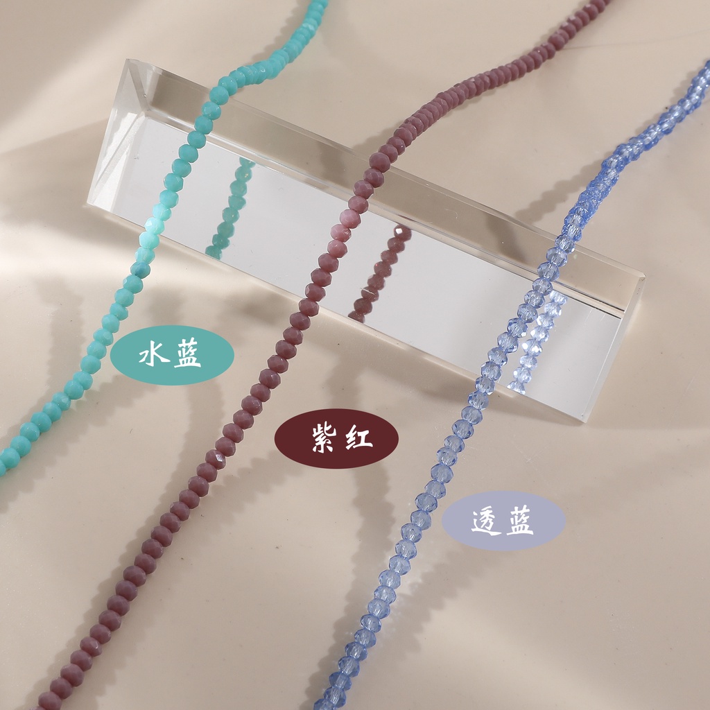 Bộ 180 hạt pha lê 2mm nhiều màu dùng làm trang sức thủ công