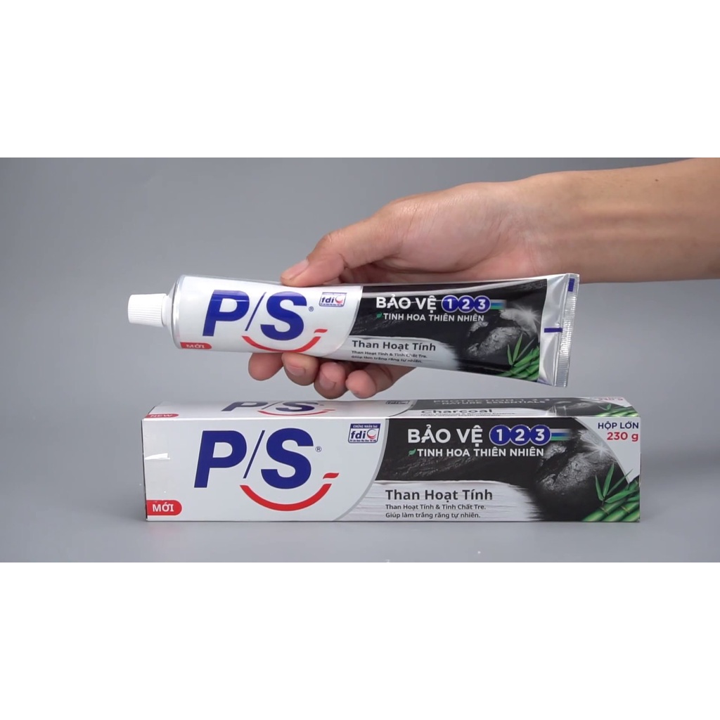 Kem đánh răng P/s bảo vệ 123 Than Hoạt Tính & Tinh Chất Tre tinh hoa thiên nhiên tuýp 180g