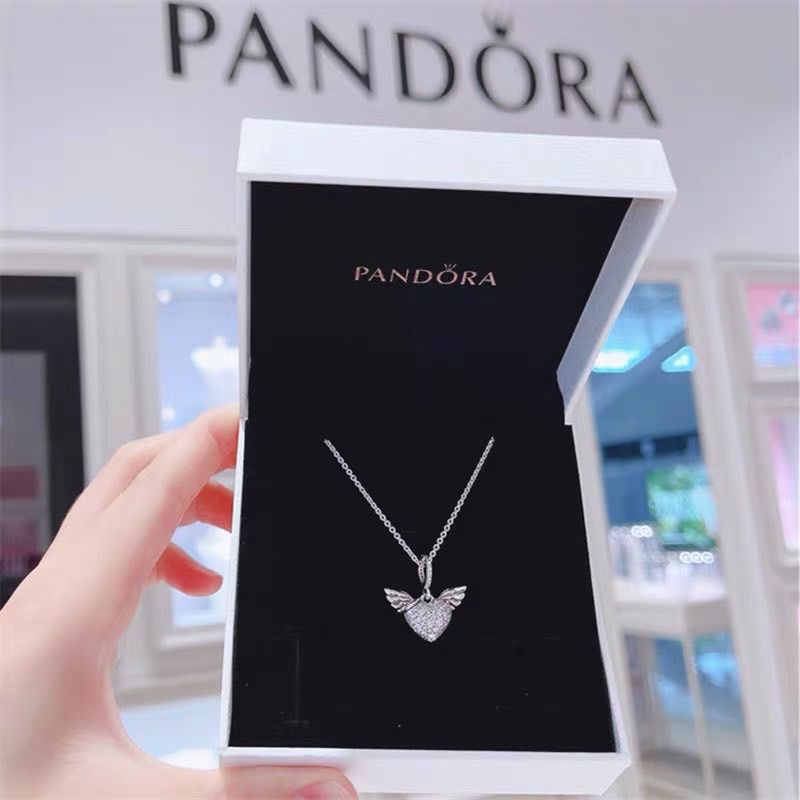 Charm Pandora Heart and Angel Wings Dangle Sliver  Charm 1133