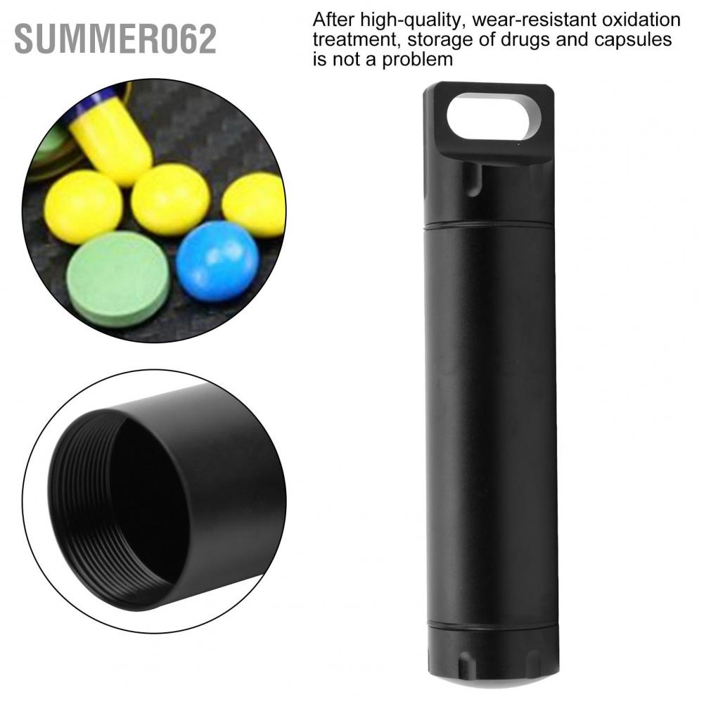 [Hàng Sẵn] Hộp đựng thuốc chống thấm nước bằng hợp kim nhôm Hộp đựng thuốc bảo quản sinh tồn ngoài trời Chai khô L 【Summer062】