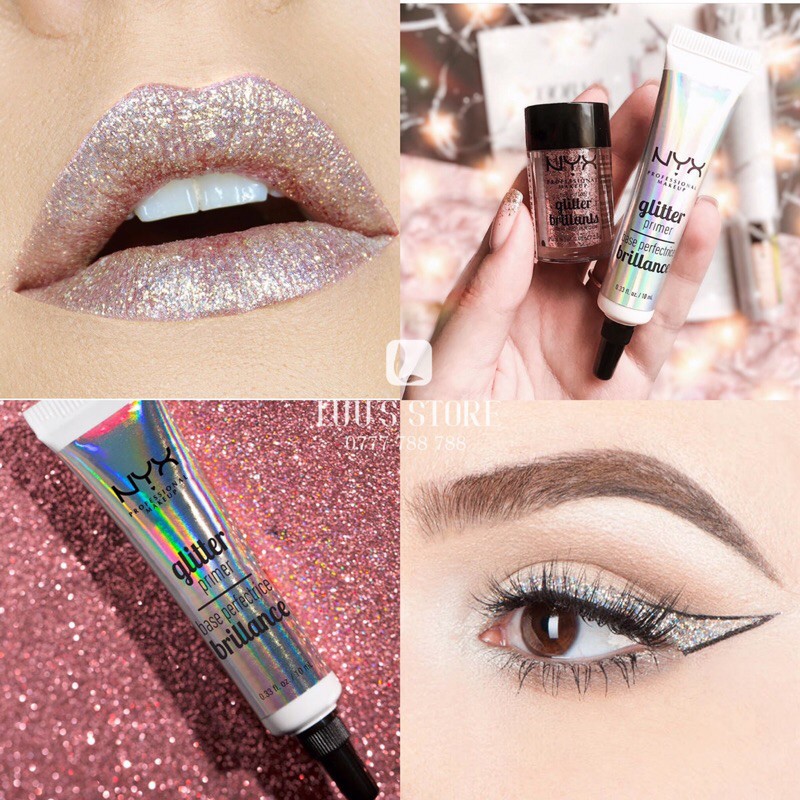 {chuẩn Auth}Kem Lót nhũ Mắt & Môi Nyx Glitter Primer 10ml Giúp Bám Màu Lâu Trôi Chính hãng | BigBuy360 - bigbuy360.vn