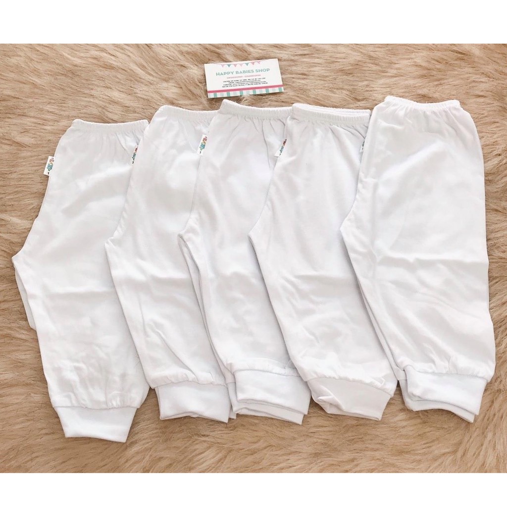 [Chất đẹp] Quần Dài Trắng Bo Cotton Hiệu Fany Cho Bé 0-10 tuổi Size 1-15