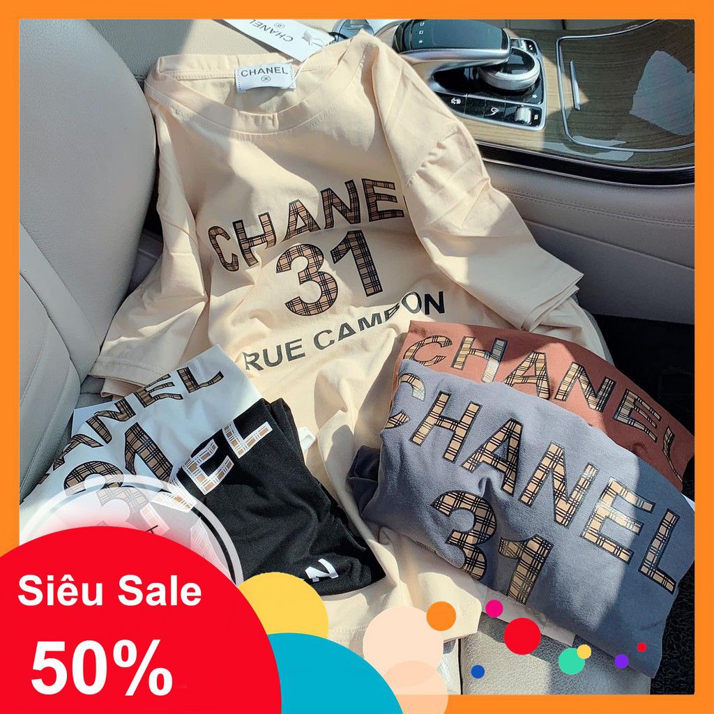 '[RẺ VÔ ĐỊCH] Áo Thun Tay Lỡ - Áo Phông Tay Lỡ Phom Rộng In Chữ '' C.h.a.n.e.o.l'' 5 Màu Unisex